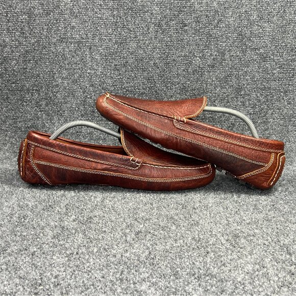 Duluth Trading Co. Bison Leather Driving Moccasins Mens 12 Brown Slip On Loafers - Picture 7 of 12